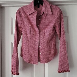 Ashley Red Gingham Button-Down Shirt